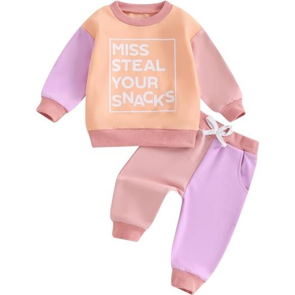 Baby Girl Fall Outfit Sweatshirt Cute Infant Newborn Toddler Winter Clothes Set - Picture 1 of 7